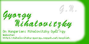 gyorgy mihalovitzky business card